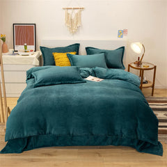 Reversible Velvet Duvet Cover - Zinc Green