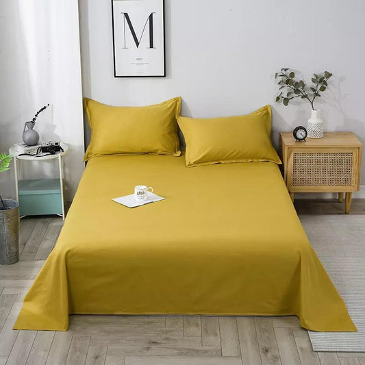 Cotton Sateen Plain Bed Sheet - Lime Yellow