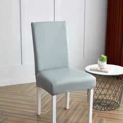 Waterproof Faux Leather Dining Chair Covers - Light Grey