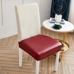 Waterproof Faux Leather Dining Seat Covers - Deep Red