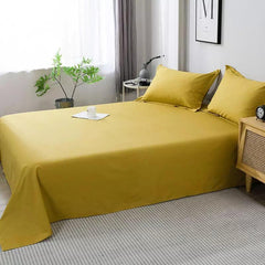 Cotton Sateen Plain Bed Sheet - Lime Yellow