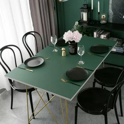 AntiSlip Waterproof Synthetic Leather Table Top Sheet - Olive Green