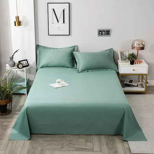 Cotton Sateen Plain Bed Sheet - Sea Green