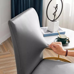 Waterproof Faux Leather Dining Chair Covers - Grey