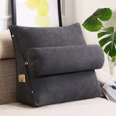 Back Rest Lumber Cushion - Grey Brown