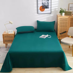 Cotton Sateen Plain Bed Sheet - Emerald Green