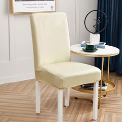 Waterproof Faux Leather Dining Chair Covers - Off White