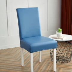 Waterproof Faux Leather Dining Chair Covers - Light Blue