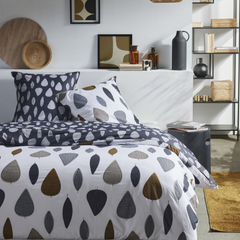 6 PCs Reversible Cotton Duvet Cover Set - Leaves