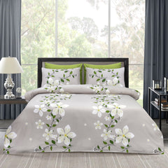 6 PCs Reversible Cotton Duvet Cover Set - Jasmine