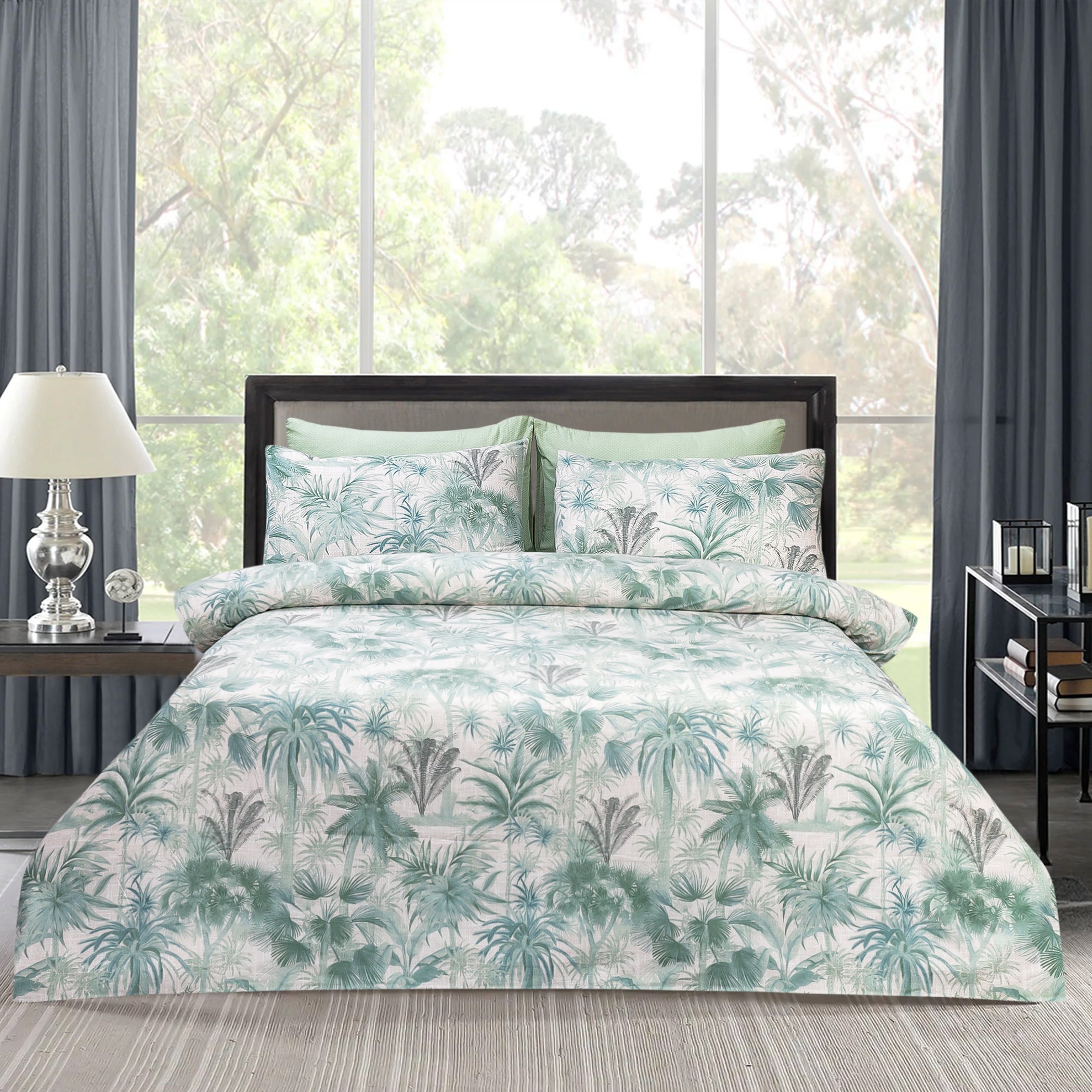 6 PCs Reversible Cotton Duvet Cover Set - Grandiose