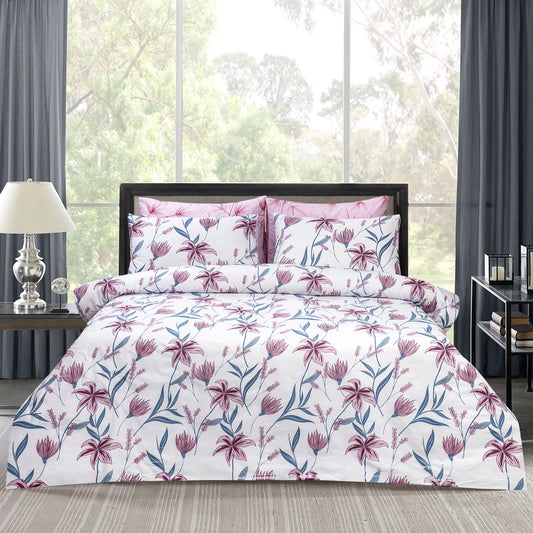 Pure Cotton Bed Sheet Set - Orchid