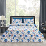 6 PCs Reversible Cotton Duvet Cover Set - Floral Valley