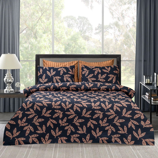 Pure Cotton Bed Sheet Set - Leaves