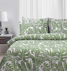 Pure Cotton Bed Sheet Set - Palm Leaves