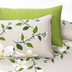 6 PCs Reversible Cotton Duvet Cover Set - Jasmine