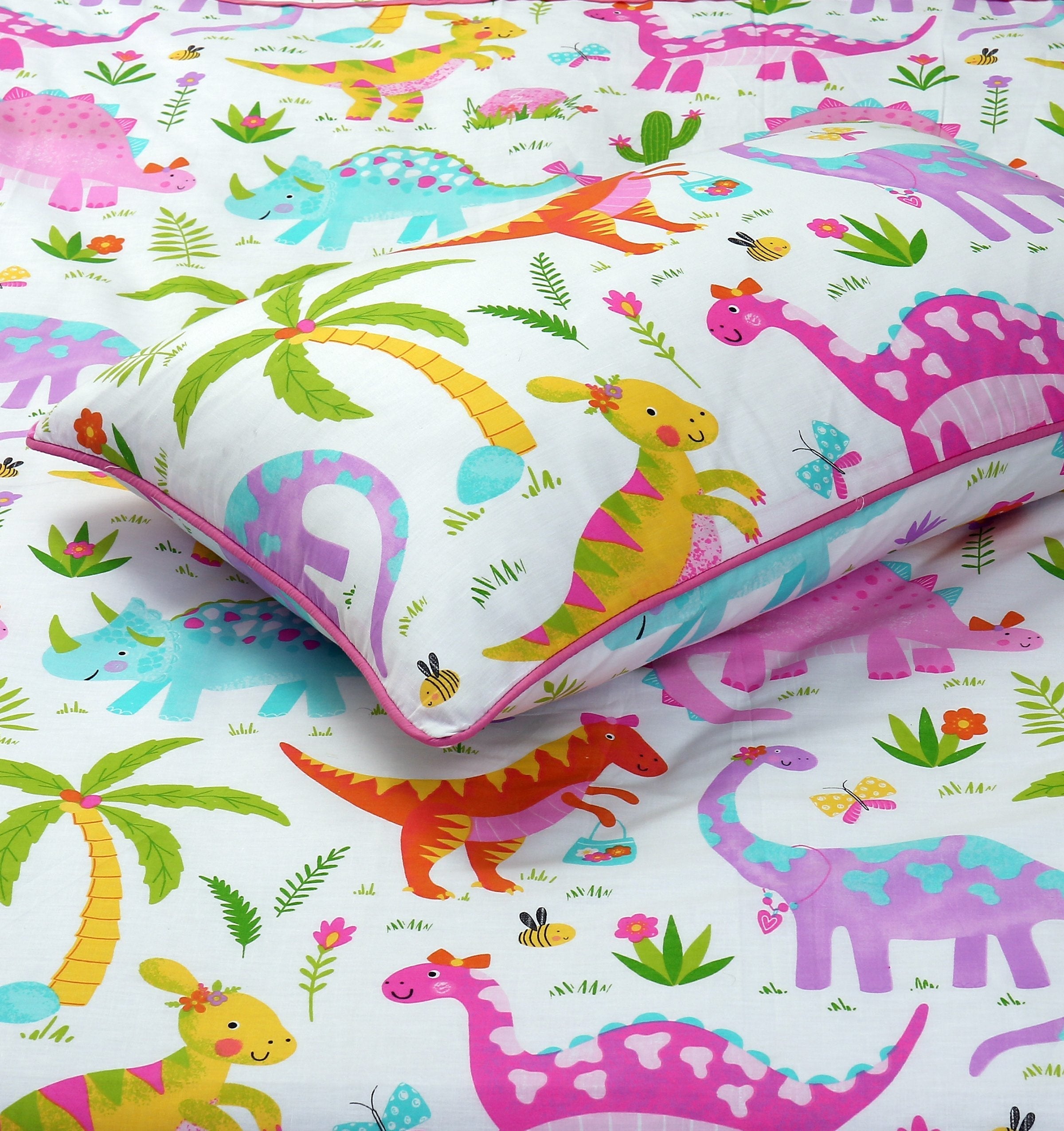 Cartoon Character Bed Sheet - Dinosaur 🦖