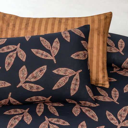 Pure Cotton Bed Sheet Set - Leaves