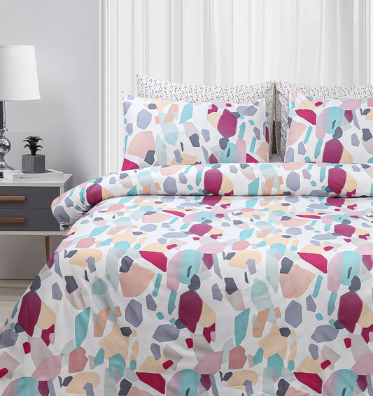 Pure Cotton Bed Sheet Set - Bubblegum