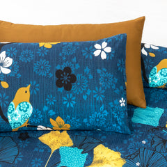 Pure Cotton Bed Sheet Set - Ginko Blue