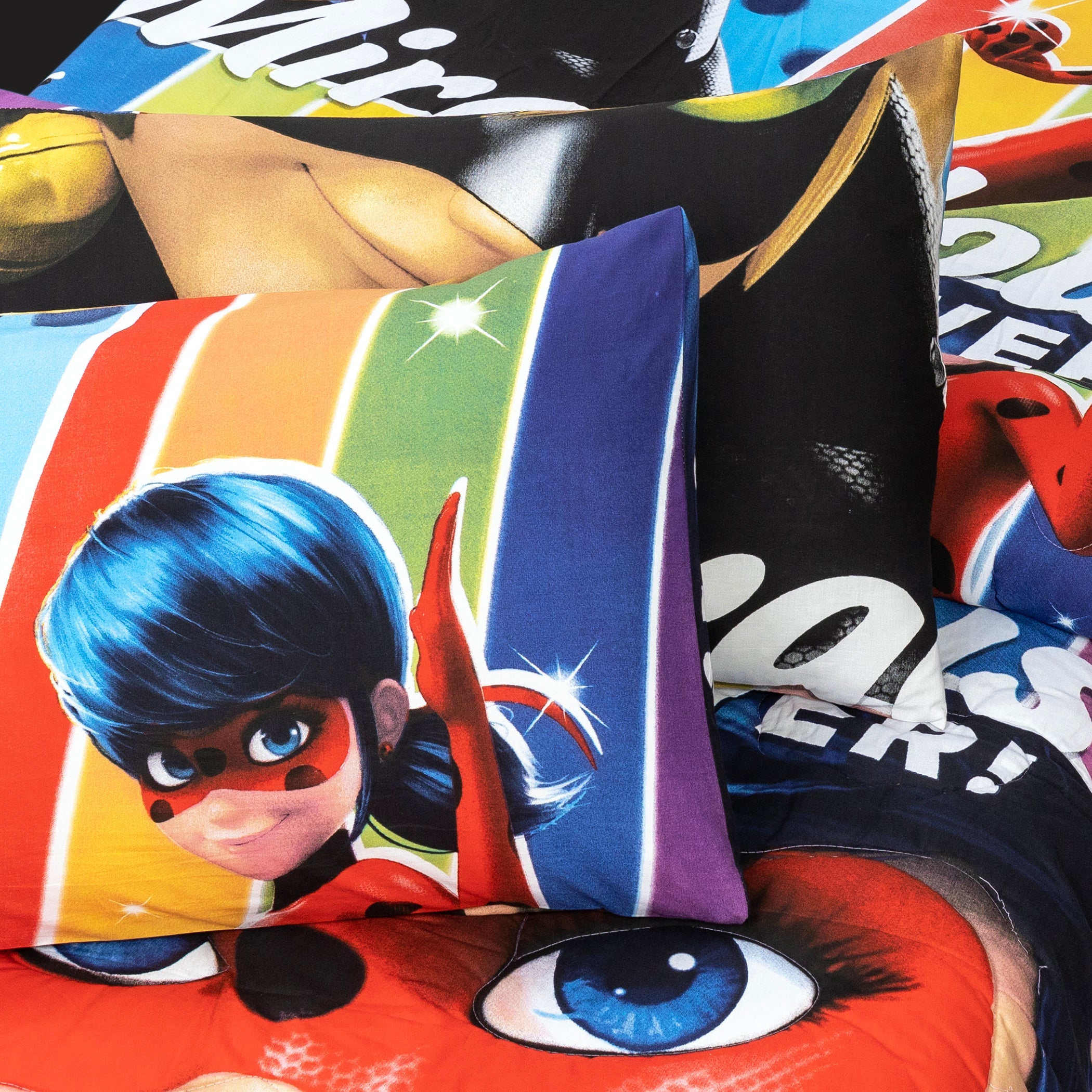 4-Piece Kids Cartoon Character Printed Bedspread Set - Lady Bug