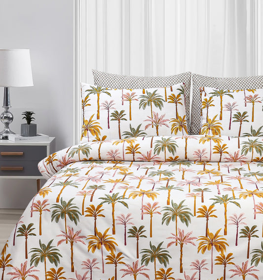 Pure Cotton Bed Sheet - Tropical Trees