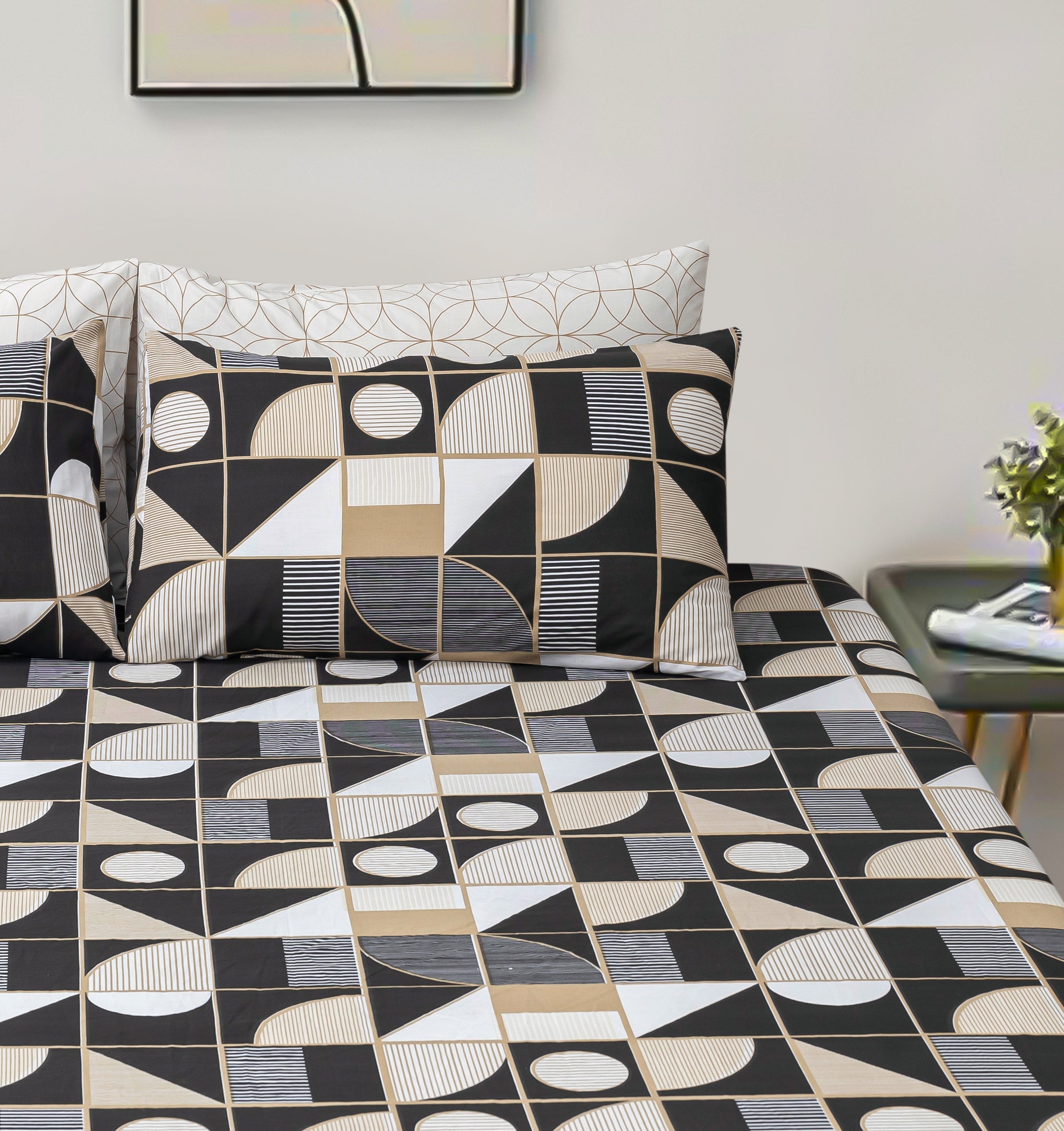 Pure Cotton Fitted Sheet Set - Trio Brown