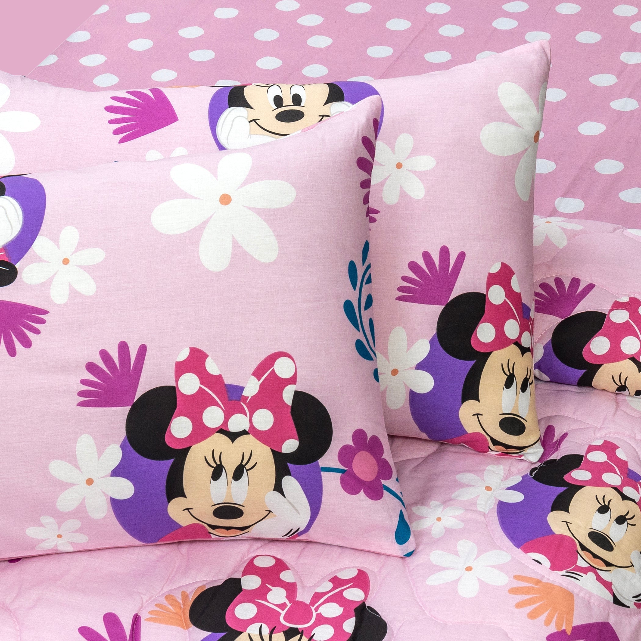 4-Piece Kids Cartoon Character Printed Bedspread Set - Minnie Mouse