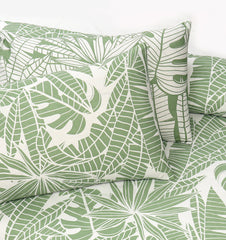 Pure Cotton Bed Sheet Set - Palm Leaves