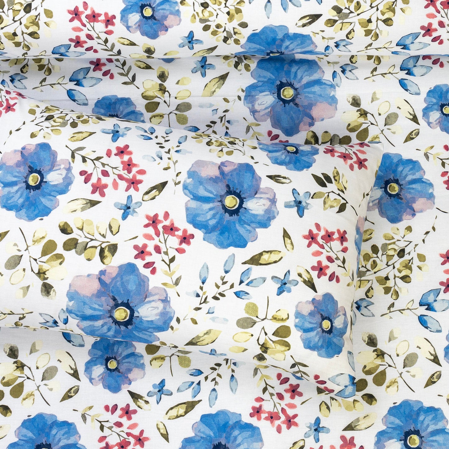 6 PCs Reversible Cotton Duvet Cover Set - Floral Valley