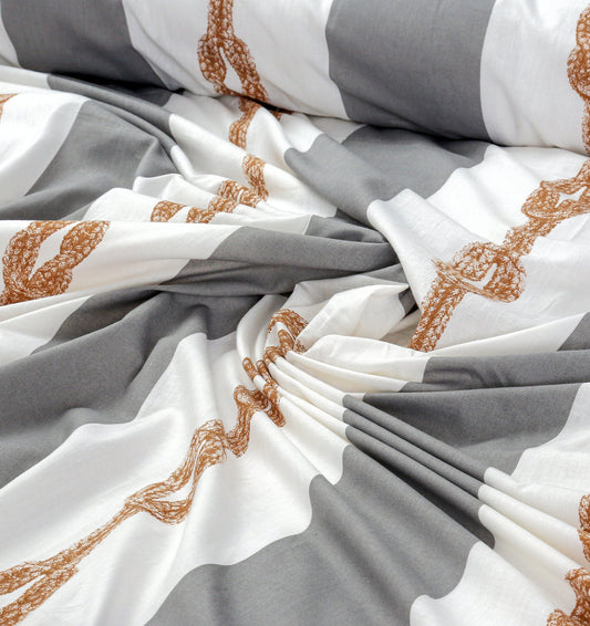 4 Pillows Cotton Bed Sheet - Ropes