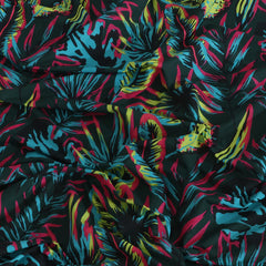 Pure Cotton Fitted Sheet Set - Neon Leaves