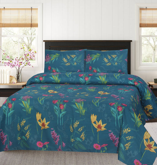 Pure Cotton Bed Sheet Set - Gardenia