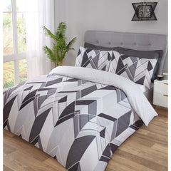 Pure Cotton Bed Sheet - Chevron Grey