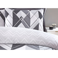 Pure Cotton Bed Sheet - Chevron Grey