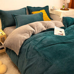 Reversible Velvet Duvet Cover - Zinc & Ash Grey