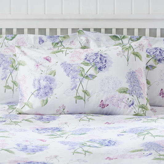 6 PCs Reversible Cotton Duvet Cover Set - Lilac