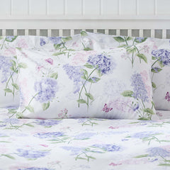 6 PCs Reversible Cotton Duvet Cover Set - Lilac