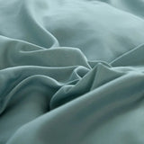 Pure Cotton Reversible Duvet Cover Set - Aqua Blue & Grey