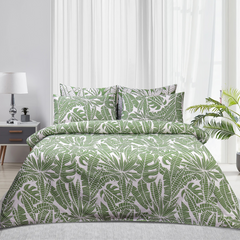 Pure Cotton Bed Sheet Set - Palm Leaves