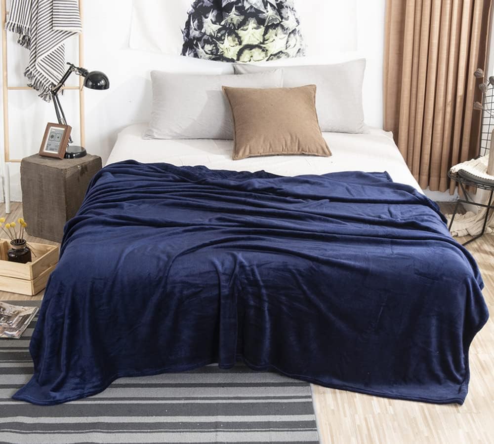Super Soft Dyed Fleece Blanket - Dark Blue