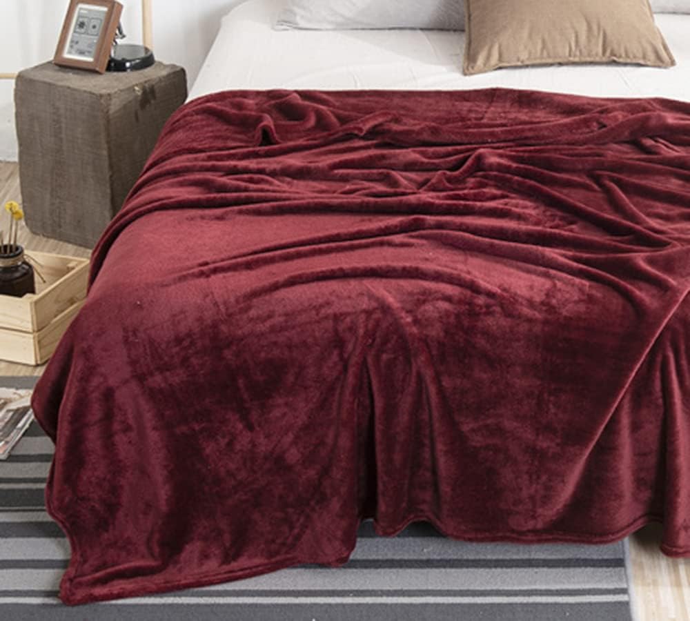 Super Soft Dyed Fleece Blanket - Deep Red