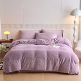 Reversible Velvet Duvet Cover With Velvet Sheet - Sweet Lilac