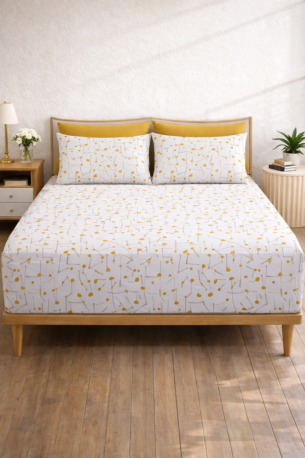 Pure Cotton Fitted Sheet Set - Splatters