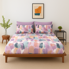 Pure Cotton Fitted Sheet Set - Canvas Strokes