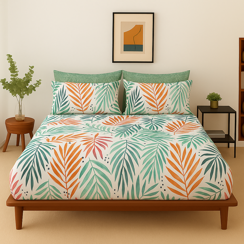 Pure Cotton Fitted Sheet Set - Rosemary