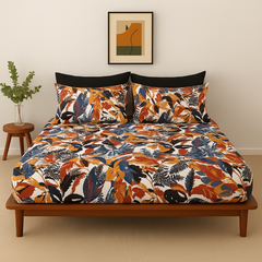 Pure Cotton Fitted Sheet Set - Floral Grace