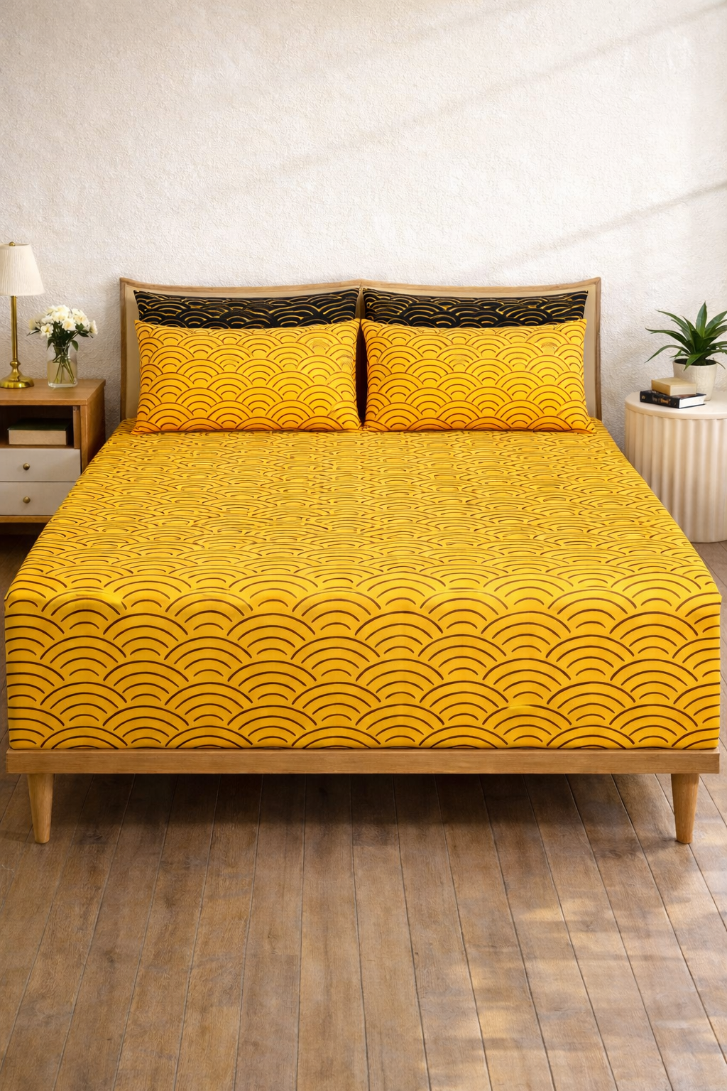 Pure Cotton Fitted Sheet Set - Orion Yellow