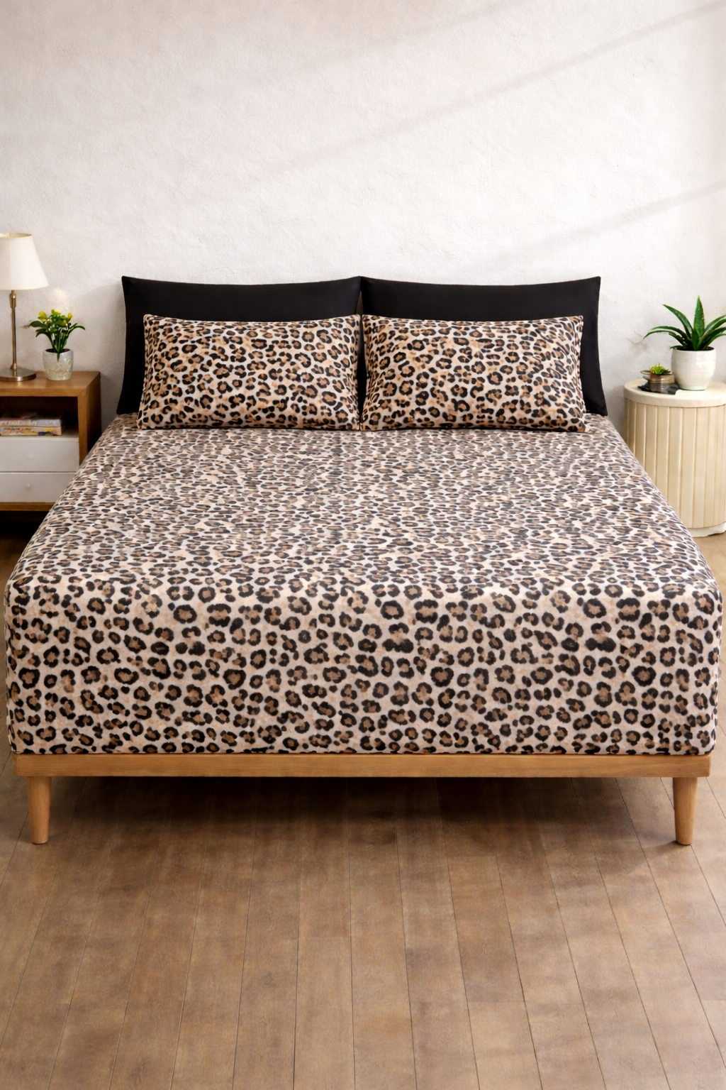 Pure Cotton Fitted Sheet Set - Leopard