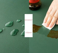 AntiSlip Waterproof Synthetic Leather Table Top Sheet - Olive Green